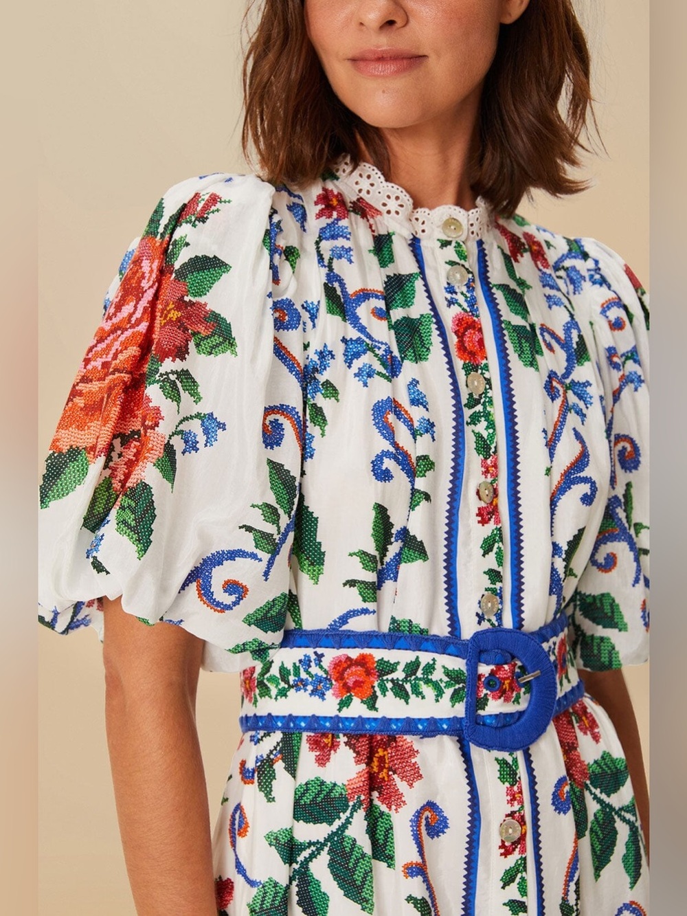 Farm Rio: Off-White Flower Tapestry Mini
Dress - Picture 3 of 13